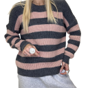 maglione girocollo riga